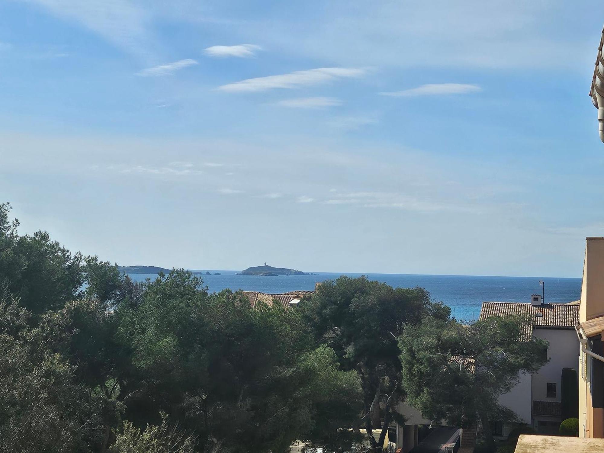 Domaine De La Coudouliere, T2 Climatise Terrasse Vue Mer Sans Vis A Vis Plage A 100M Six-Fours-les-Plages Kamer foto